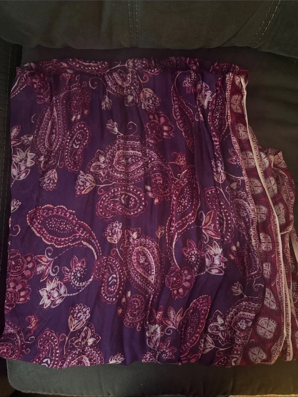 Purple Paisley Boho sheer shawl